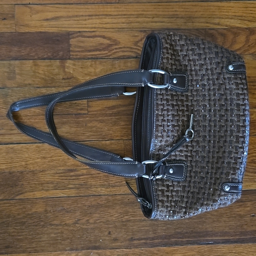 Vintage Fossil Tote Bag in Dark Brown